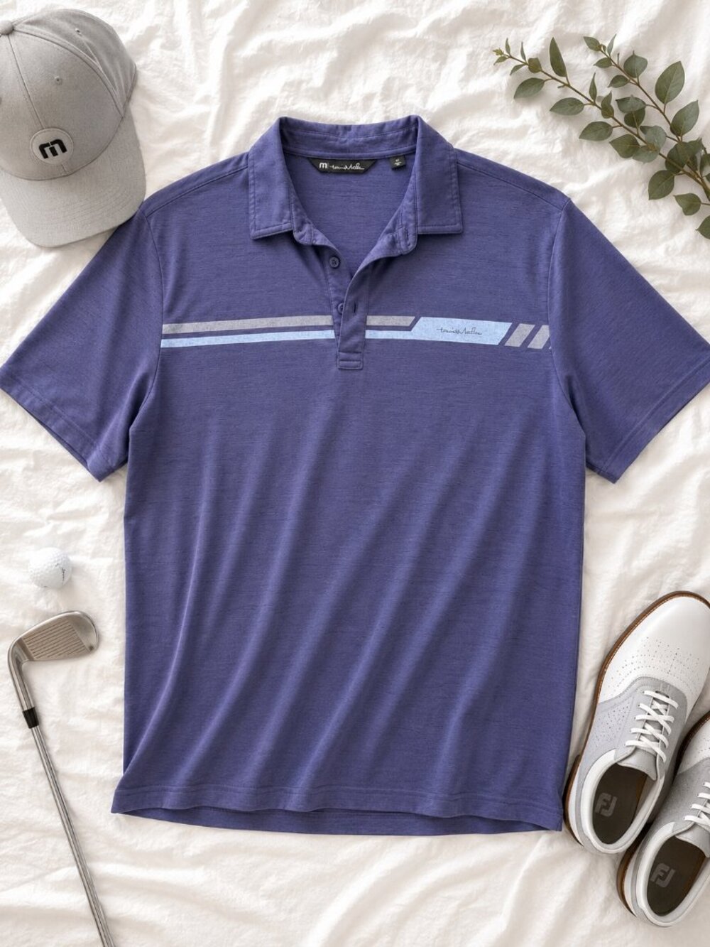 Travis Mathew Purple Golf Polo Shirt Men’s Medium Pima Cotton Country Club